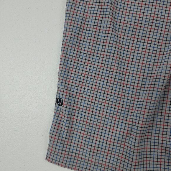 Lululemon mens plaid shorts size 36 gray 5616 - Picture 3 of 10